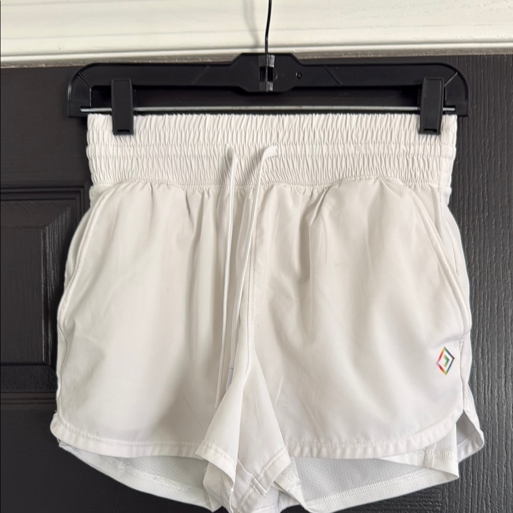 PRIDE White Running Shorts